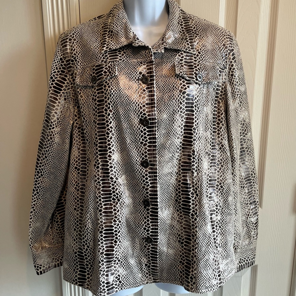 Alfred dinner jacket/shirt brown/cream size 14